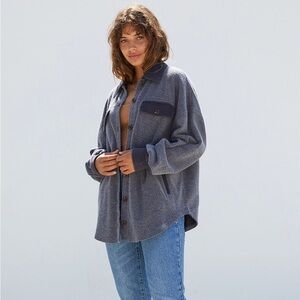 PacSun Black Grey Homecoming Button-Down Shacket Jacket